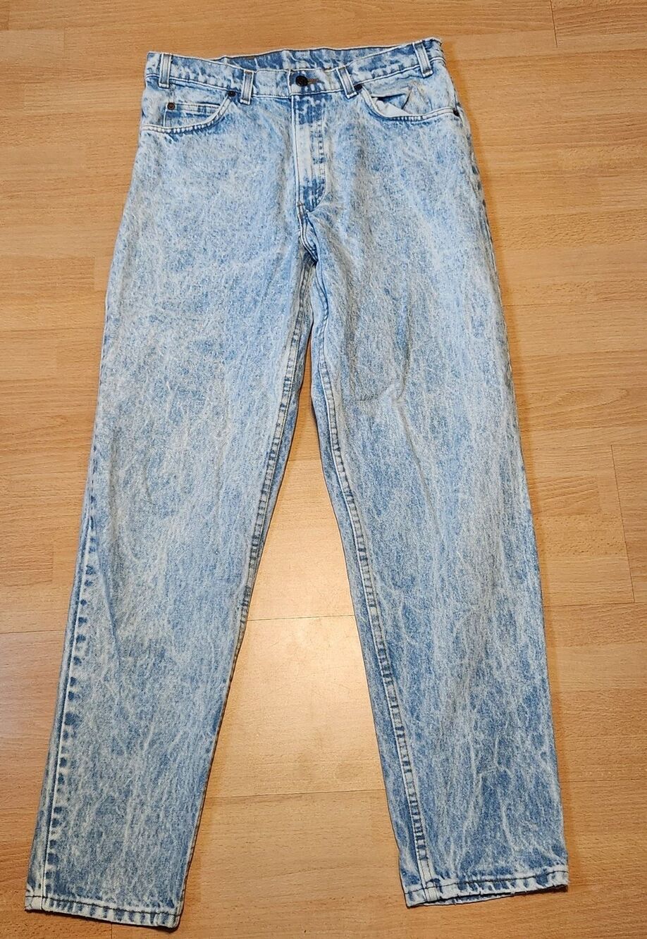 Levi's 550 VTG Orange Tab Jeans Men's Size 34x32 (Fits 32x31) Acid Wash USA Made